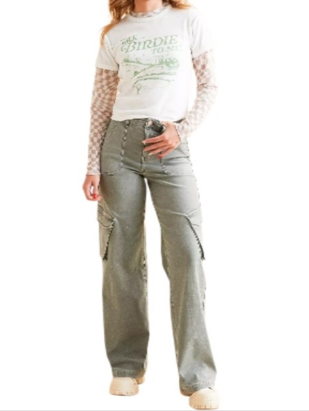 Gilded Intent 90's Wide-Leg Cargo Jeans-NWOT